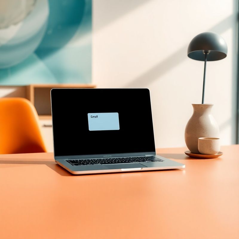 Laptop aperto su una finestra di composizione email